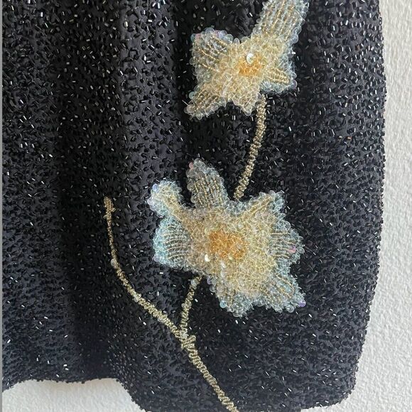 Staud Le Sable Beaded Mini Dress Botanical Shadows Size Medium - Picture 8 of 10